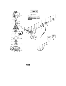 Crankcase/Cylinder/Crankshaft Diagram and Parts List for GHT180 Type 5 Weed Eater Hedge Trimmer
